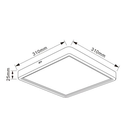 Brilagi - LED stmievateľné stropné svietidlo ESTELA SQUARE LED/36W/230V 3000-6500K 31x31 cm čierna + diaľkové ovládanie