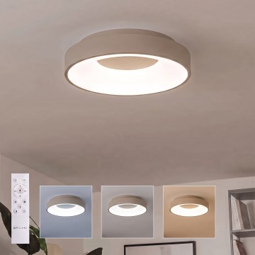 BRILAGI - LED Stmievateľné stropné svietidlo FALCON II LED/67W/230V 3000-6500K pr. 40 cm biela/béžová + diaľkové ovládanie