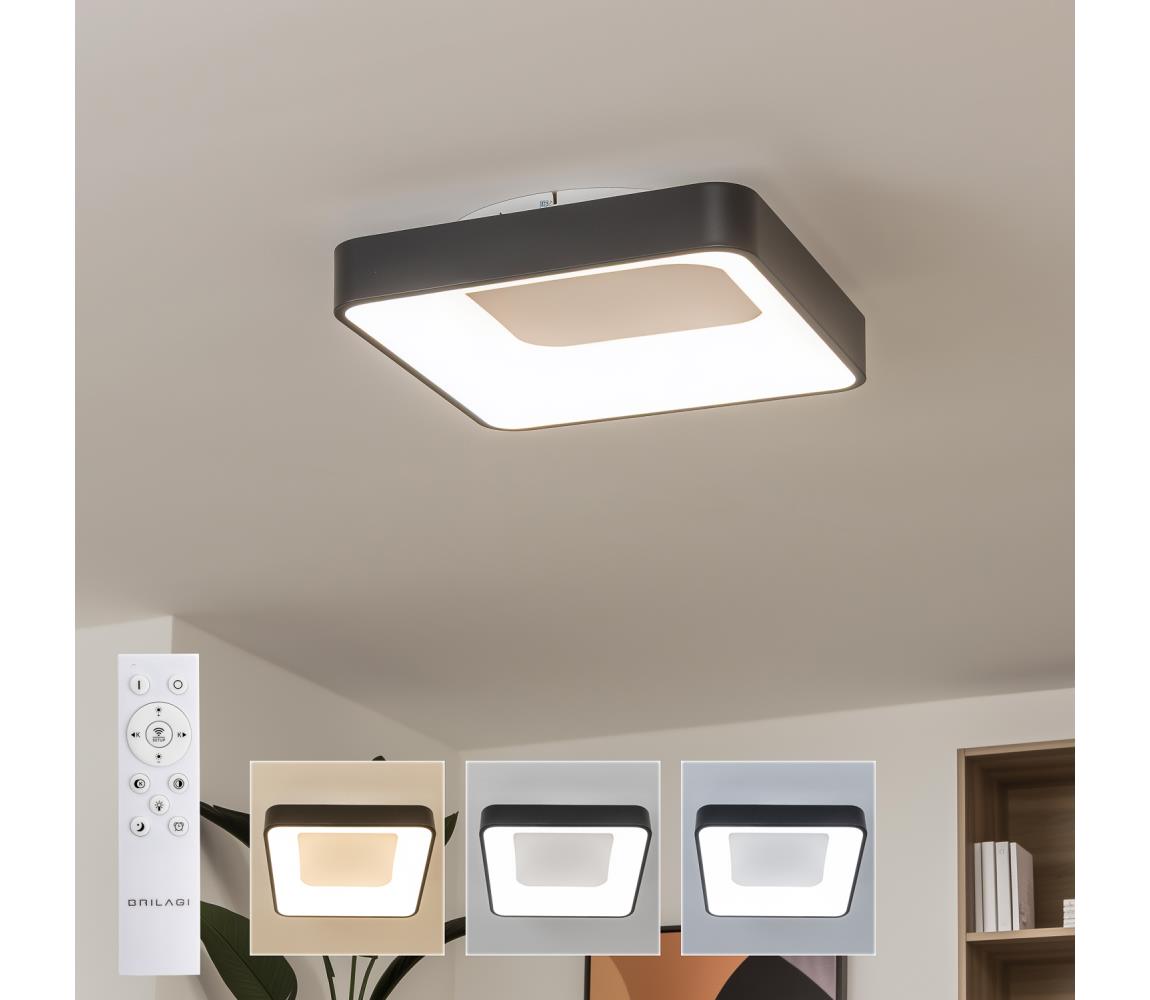 Brilagi - LED stmievateľné stropné svietidlo FALCON II LED/80W/230V 40x40 cm čierne + diaľkové ovládanie BRC2669-400/CR