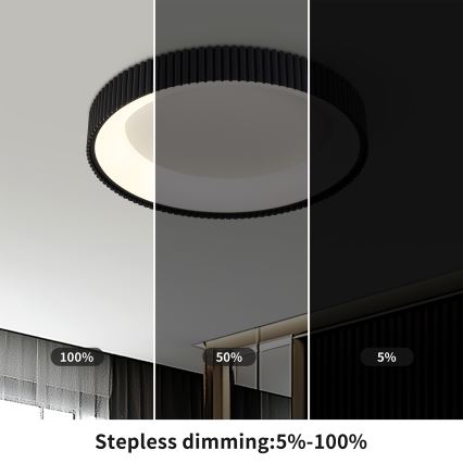 Brilagi - LED stmievateľné stropné svietidlo FALCON MODERN LED/30W/230V 3000-6500K pr. 40 cm čierna + diaľkové ovládanie