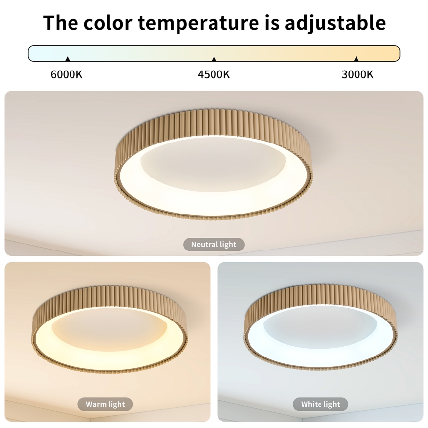 Brilagi - LED stmievateľné stropné svietidlo FALCON MODERN LED/54W/230V 3000-6500K 60 cm béžové + diaľkové ovládanie
