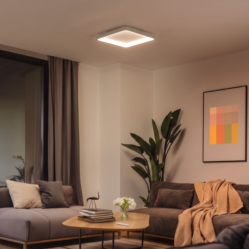 BRILAGI - LED stmievateľné stropné svietidlo FALCON SLIM LED/50W/230V 3000-6500K 50x50 cm biela/bežová + diaľkové ovládanie