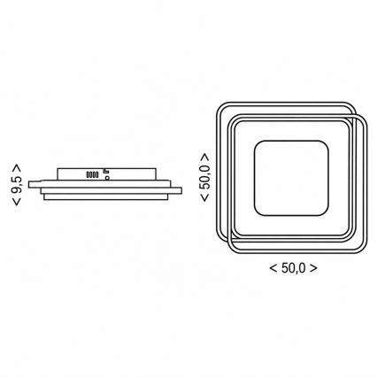 BRILAGI - LED stmievateľné stropné svietidlo FLARE LED/102W/230V 3000-6000K 50x50 cm čierne + diaľkové ovládanie