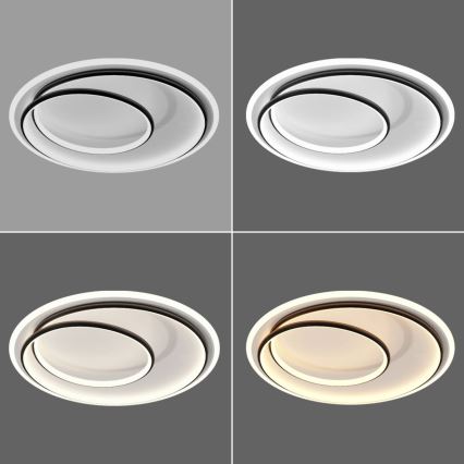 Brilagi - LED stmievateľné stropné svietidlo FLARE LED/38W/230V 3000-6000K pr. 48 cm čierna/biela + diaľkové ovládanie