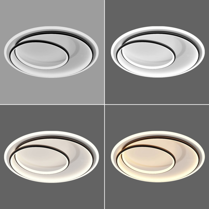 Brilagi - LED stmievateľné stropné svietidlo FLARE LED/38W/230V 3000-6000K pr. 48 cm čierna/biela + diaľkové ovládanie