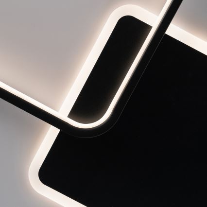 Brilagi - stmievateľné LED stropné svietidlo FLARE, LED 64 W, 230 V, 3000–6000 K, 45 × 45 cm, biela/čierna + diaľkové ovládanie