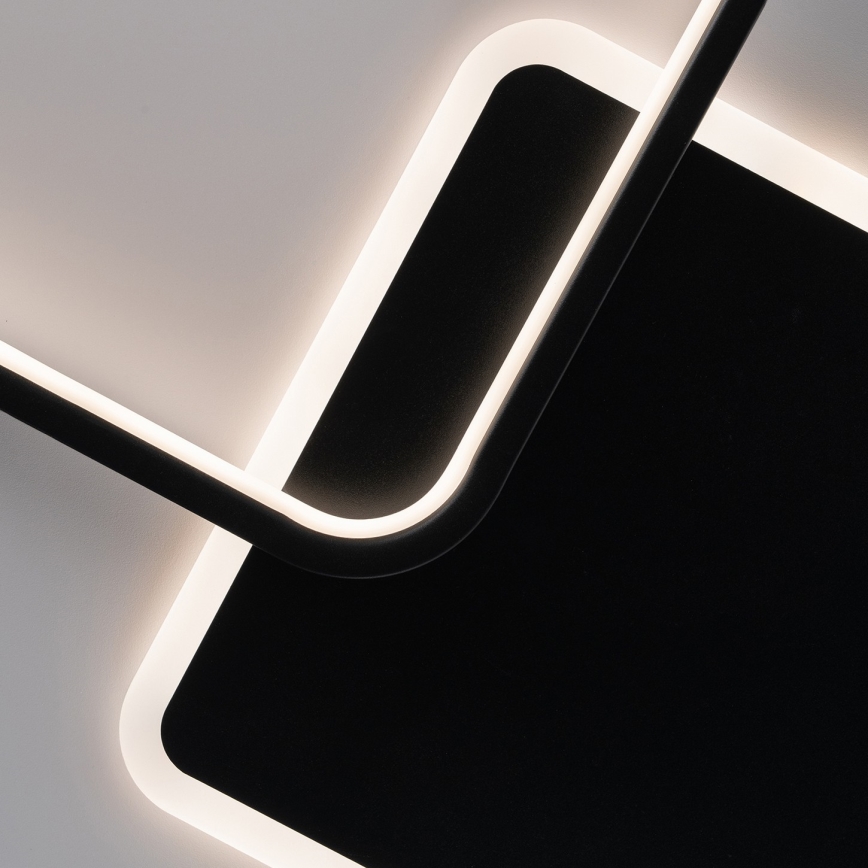 Brilagi - stmievateľné LED stropné svietidlo FLARE, LED 64 W, 230 V, 3000–6000 K, 45 × 45 cm, biela/čierna + diaľkové ovládanie