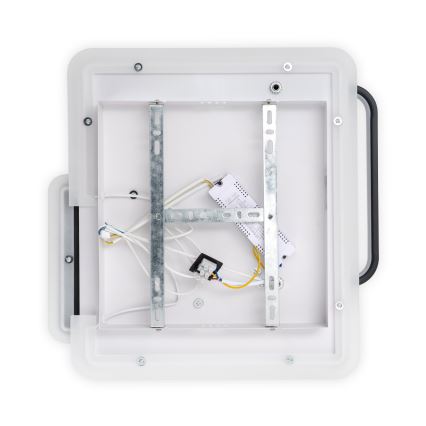 Brilagi - stmievateľné LED stropné svietidlo FLARE, LED 64 W, 230 V, 3000–6000 K, 45 × 45 cm, biela/čierna + diaľkové ovládanie