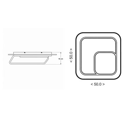 BRILAGI - LED stmievateľné stropné svietidlo FLARE LED/81W/230V 3000-6000K 50x50 cm biela/čierna + diaľkové ovládanie