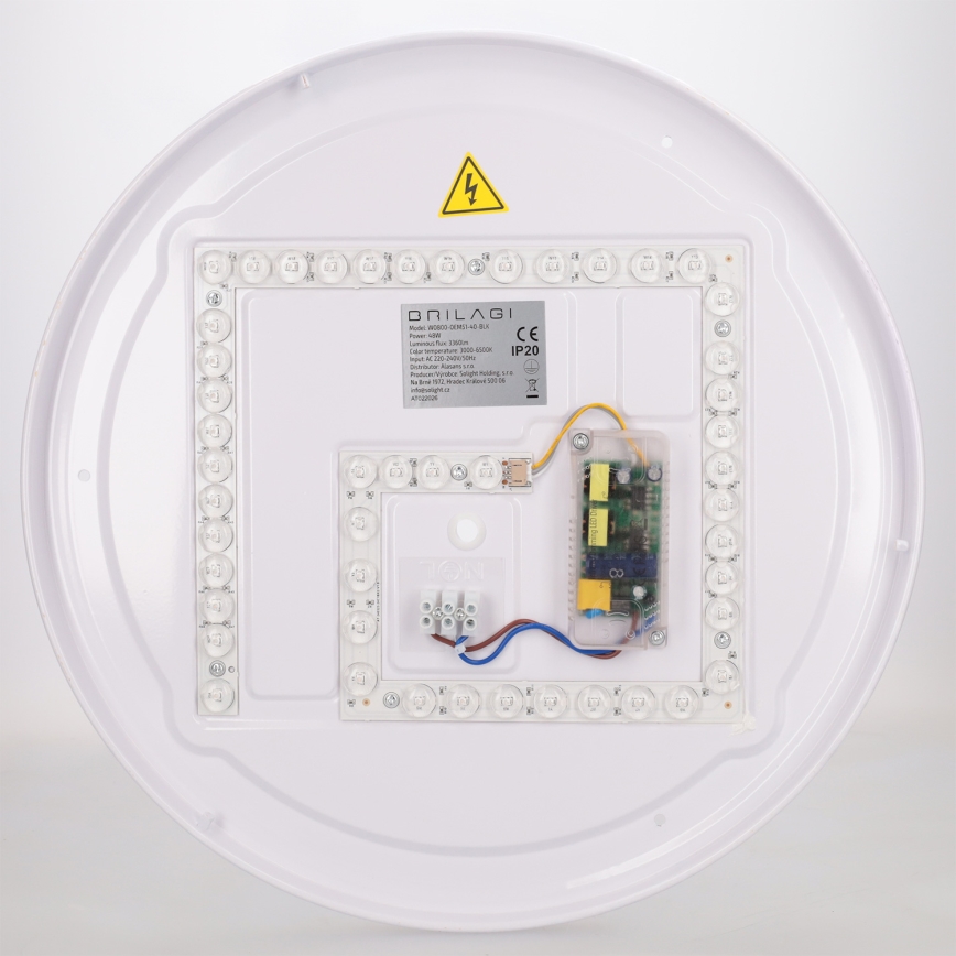 Brilagi - LED stlmiteľné stropné svietidlo FLOCO LED/48W/230V 3000-6500K priemer 40 cm drevený dekor/čierna + diaľkové ovládanie