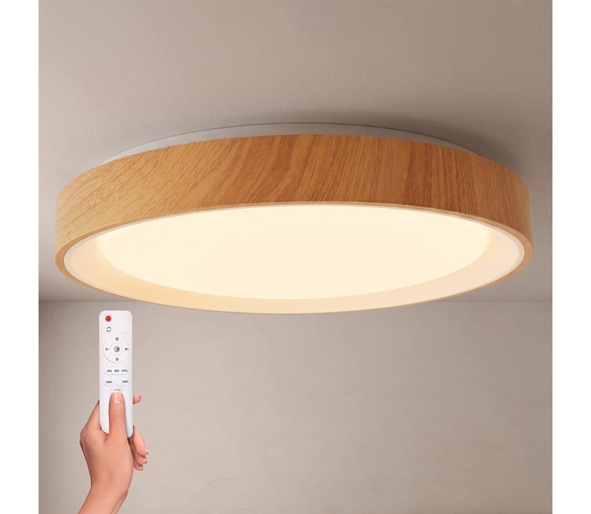 Brilagi - LED stmievateľné stropné svietidlo FLOCO LED/48W/230V priemer 40 cm drevo/biela +DO WO800-OEM51-40-WHT