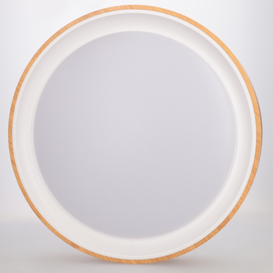 Brilagi - stmievateľné LED stropné svietidlo FLOCO LED/48W/230V, priemer 40 cm, drevený dekor/biela + diaľkové ovládanie
