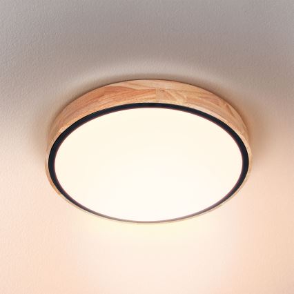 Brilagi - LED stmievateľné stropné svietidlo GLORIA LED/48W/230V 3000-6500K dub priemer 40 cm + diaľkové ovládanie