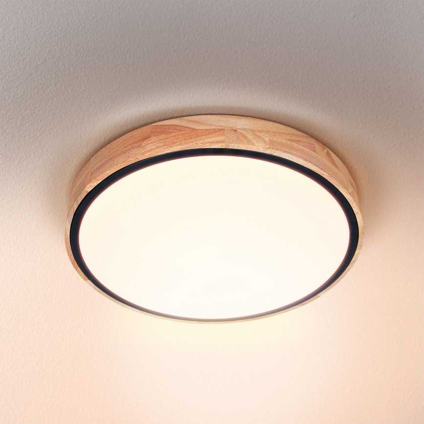 Brilagi - LED stmievateľné stropné svietidlo GLORIA LED/48W/230V 3000-6500K dub priemer 40 cm + diaľkové ovládanie