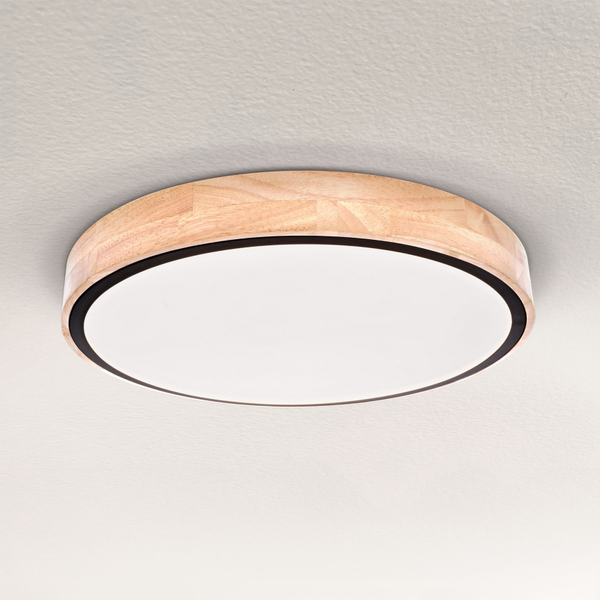 Brilagi - LED stmievateľné stropné svietidlo GLORIA LED/48W/230V 3000-6500K dub priemer 40 cm + diaľkové ovládanie