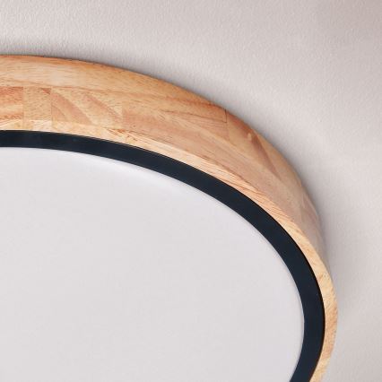 Brilagi - LED stmievateľné stropné svietidlo GLORIA LED/48W/230V 3000-6500K dub priemer 40 cm + diaľkové ovládanie