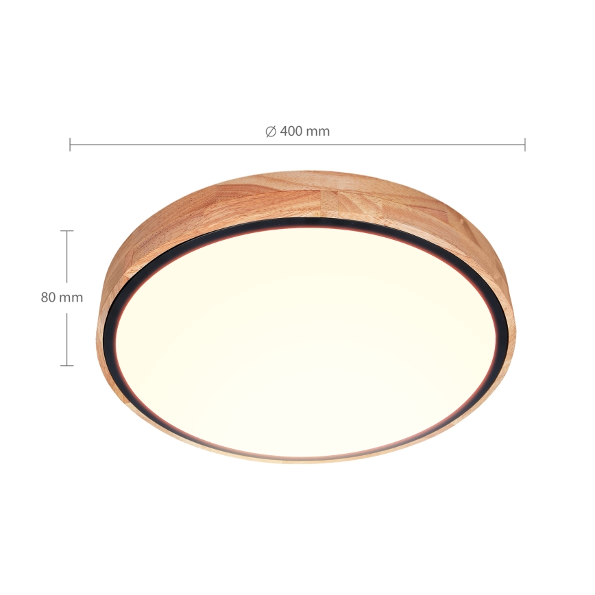 Brilagi - LED stmievateľné stropné svietidlo GLORIA LED/48W/230V 3000-6500K dub priemer 40 cm + diaľkové ovládanie