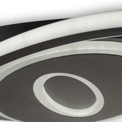 Brilagi - LED stmievateľné stropné svietidlo IRIS LED/78W/230V 3000-6000K 37x49 cm čierna + diaľkové ovládanie