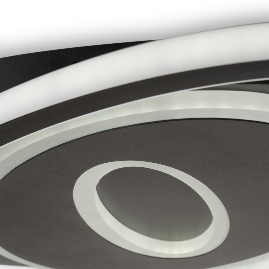 Brilagi - LED stmievateľné stropné svietidlo IRIS LED/78W/230V 3000-6000K 37x49 cm čierna + diaľkové ovládanie