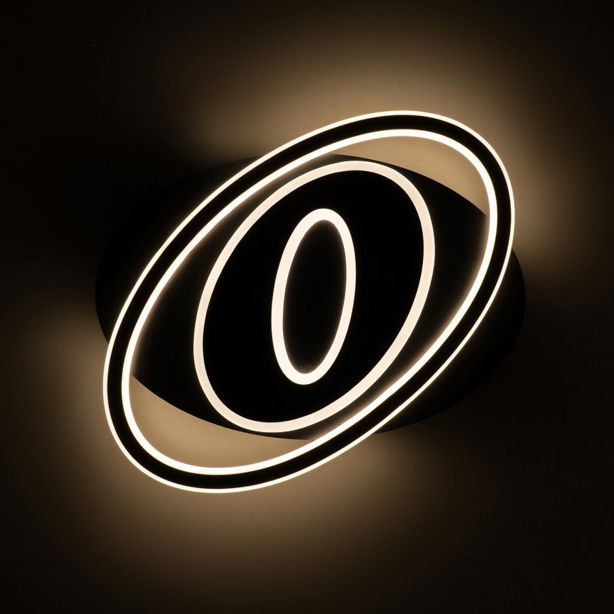 Brilagi - LED stmievateľné stropné svietidlo IRIS LED/78W/230V 3000-6000K 37x49 cm čierna + diaľkové ovládanie