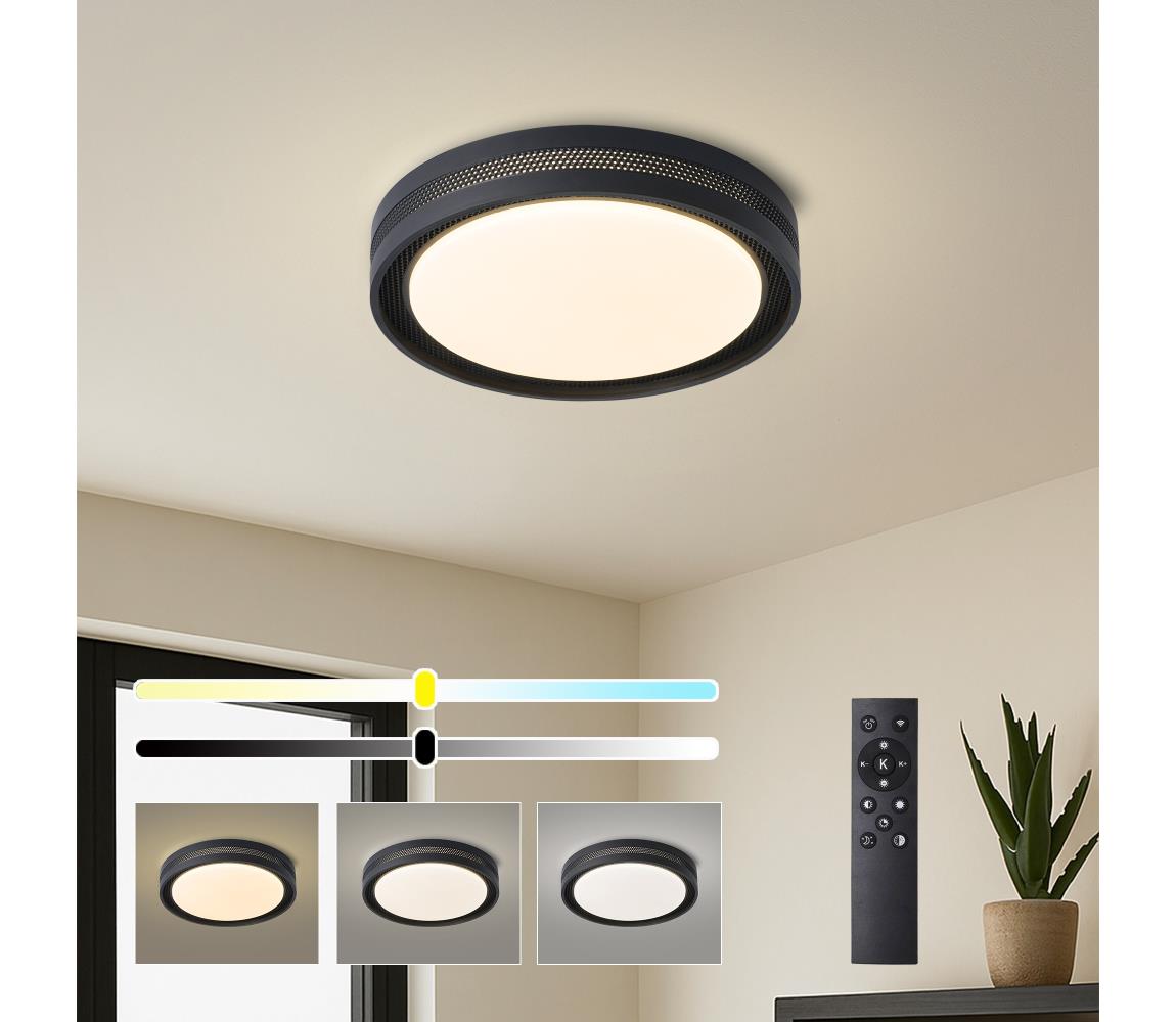Brilagi -LED Stmievateľné stropné svietidlo KREON LED/54W/230V 3000-6000K čierna pr. 38 cm +DO BRI854