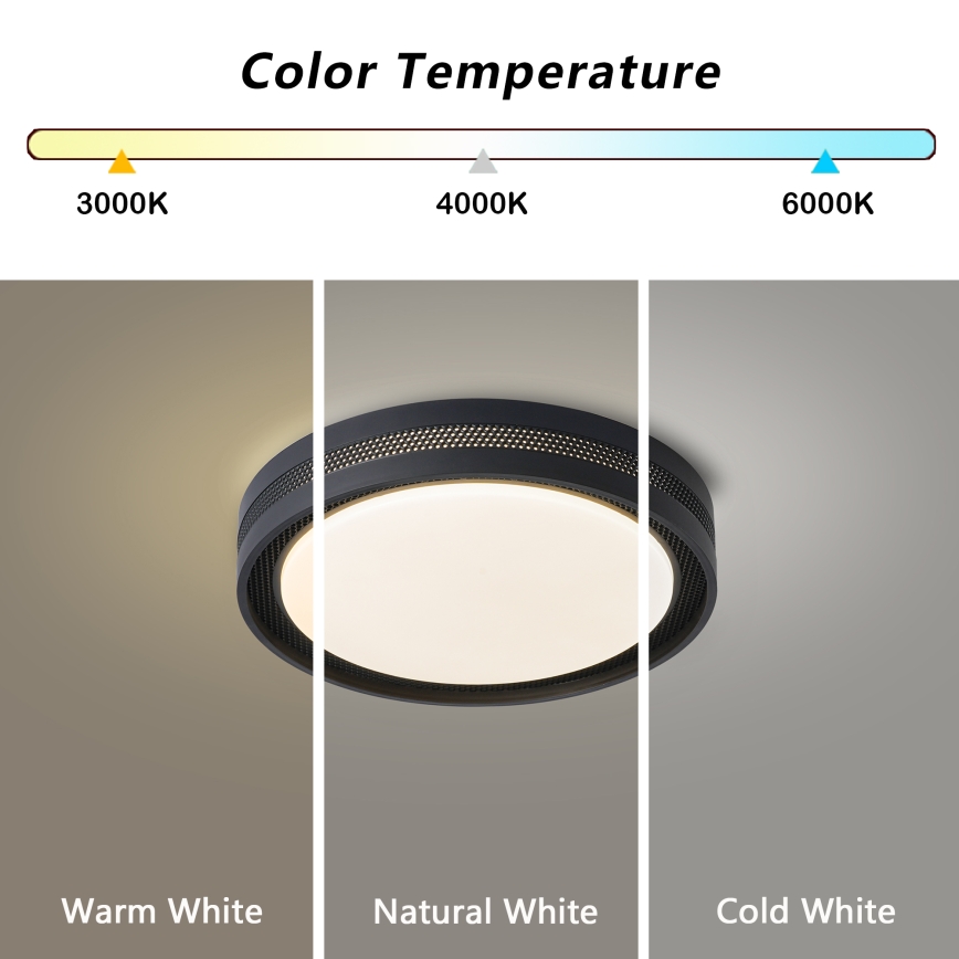 Brilagi - LED stmievateľné stropné svietidlo KREON LED/54W/230V 3000-6000K čierne pr. 38 cm + diaľkové ovládanie