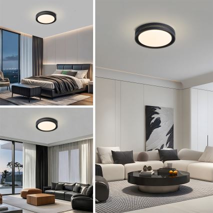 Brilagi - LED stmievateľné stropné svietidlo KREON LED/54W/230V 3000-6000K čierne pr. 38 cm + diaľkové ovládanie