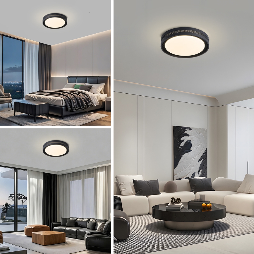 Brilagi - LED stmievateľné stropné svietidlo KREON LED/54W/230V 3000-6000K čierne pr. 38 cm + diaľkové ovládanie