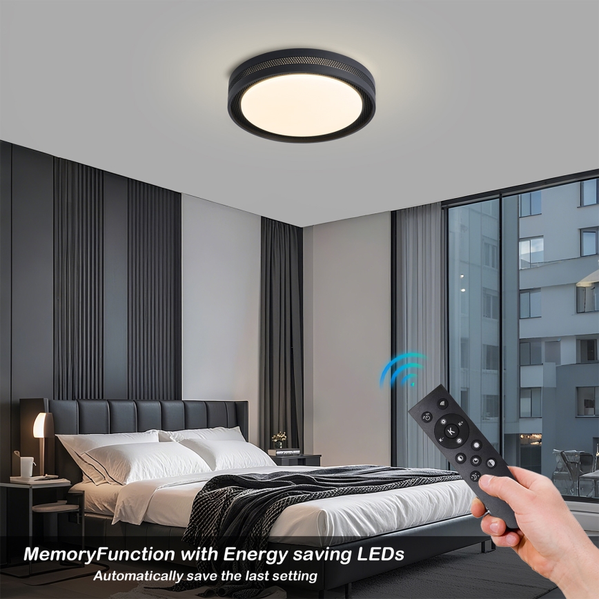 Brilagi - LED stmievateľné stropné svietidlo KREON LED/54W/230V 3000-6000K čierne pr. 38 cm + diaľkové ovládanie
