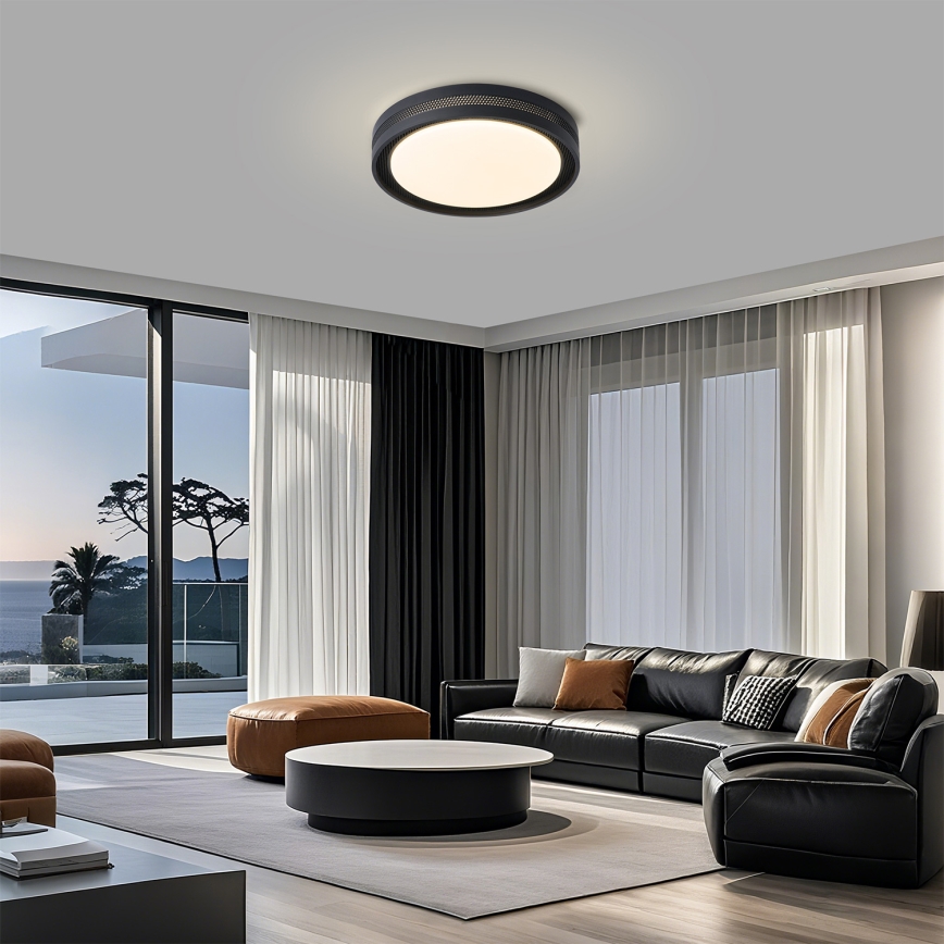 Brilagi - LED stmievateľné stropné svietidlo KREON LED/54W/230V 3000-6000K čierne pr. 38 cm + diaľkové ovládanie