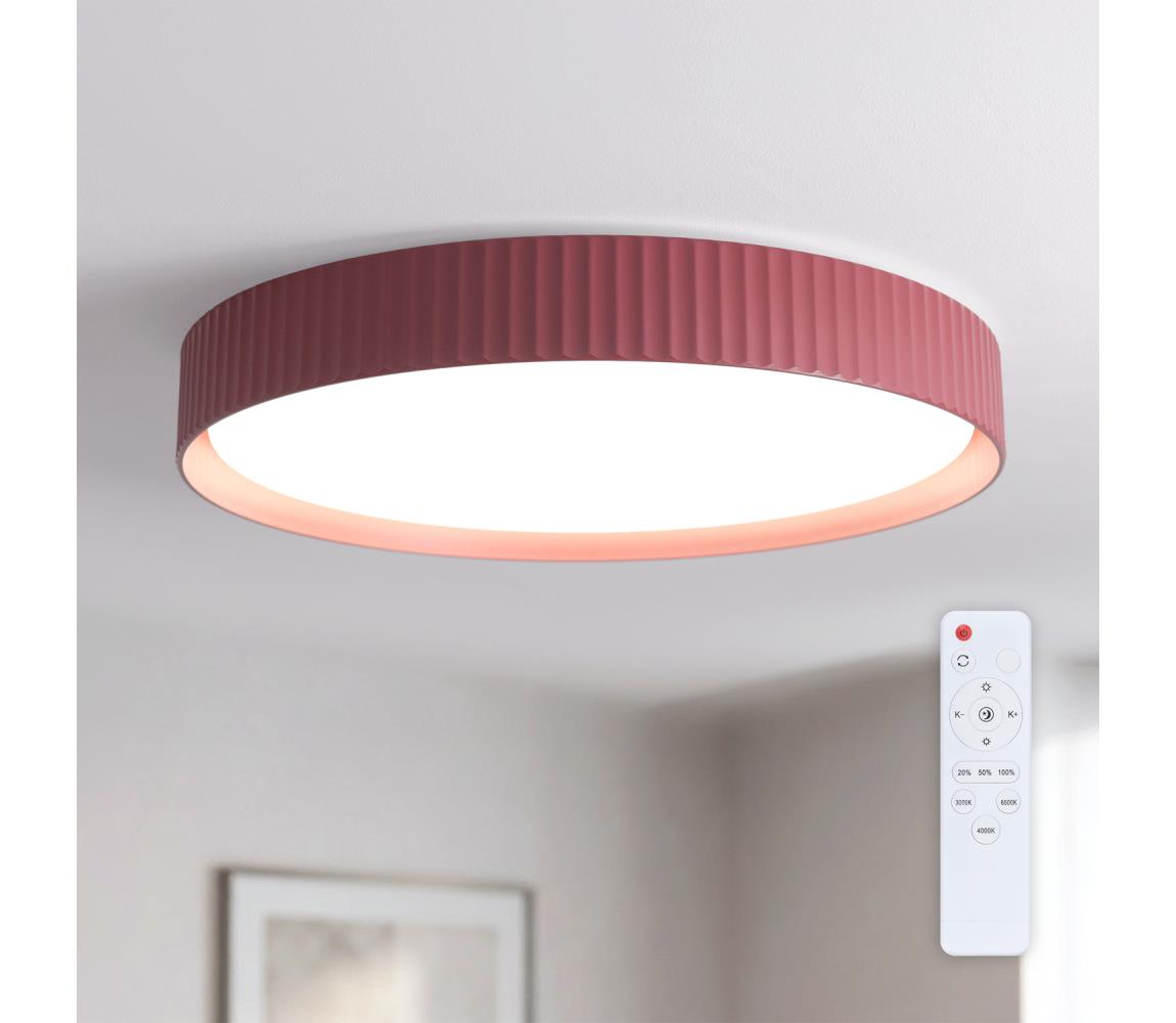 Brilagi-LED Stmievateľné stropné svietidlo LUCIA LED/60W/230V pr. 59 cm červená + diaľkové ovládanie WO800-OEM44-60
