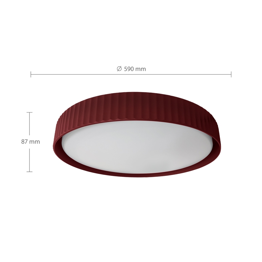 Brilagi - LED stmievateľné stropné svietidlo LUCIA LED/60W/230V 3000-6500K pr. 59 cm červená + diaľkové ovládanie