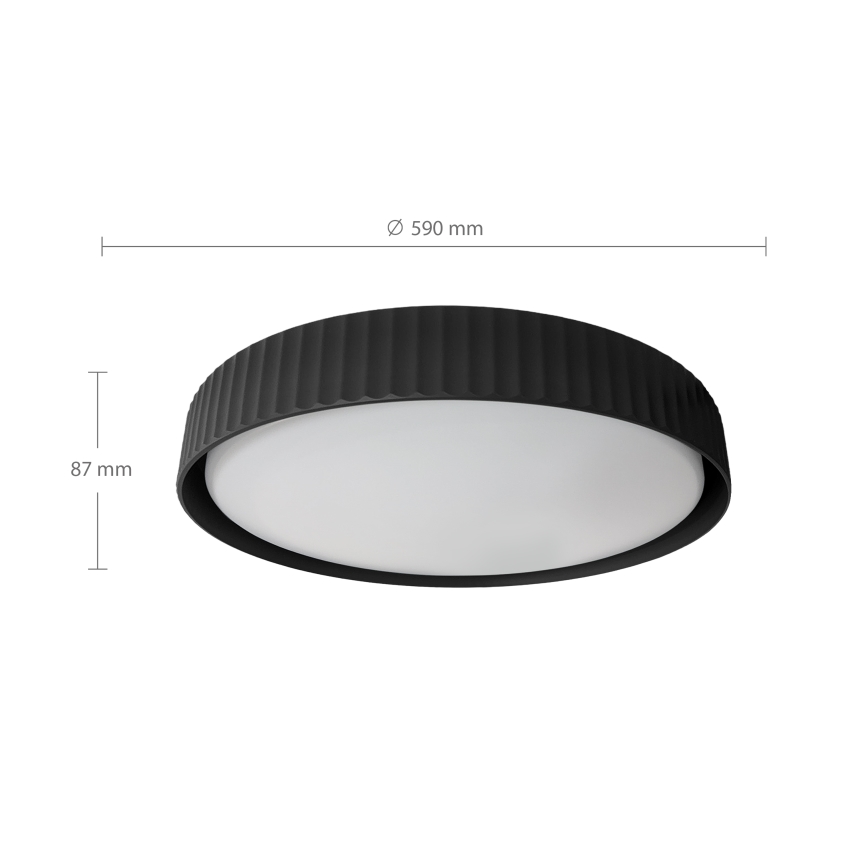Brilagi - LED stmievateľné stropné svietidlo LUCIA LED/60W/230V 3000-6500K pr. 59 cm čierna + diaľkové ovládanie
