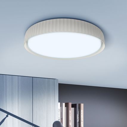 Brilagi - Stmievateľné LED stropné svietidlo LUCIA, 60 W, 230 V, 3000–6500 K, priemer 59 cm, biela – s diaľkovým ovládaním