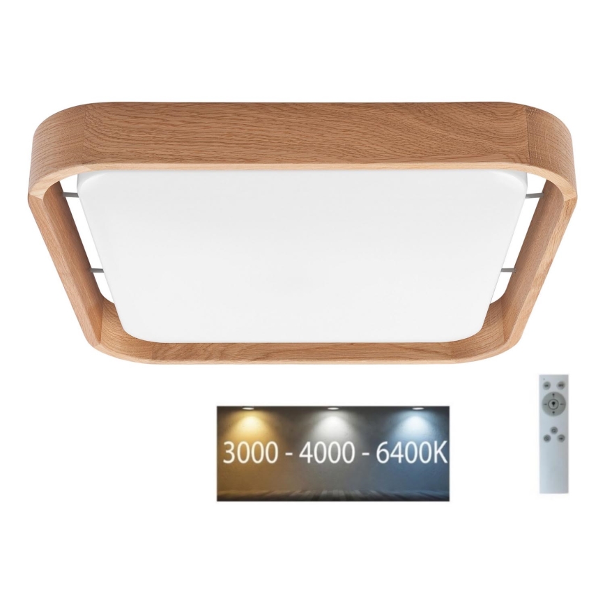 Brilagi - LED stmievateľné stropné svietidlo MANAROLA CUBIC LED/24W/230V 45x45 cm 3000-6500K dub + diaľkové ovládanie