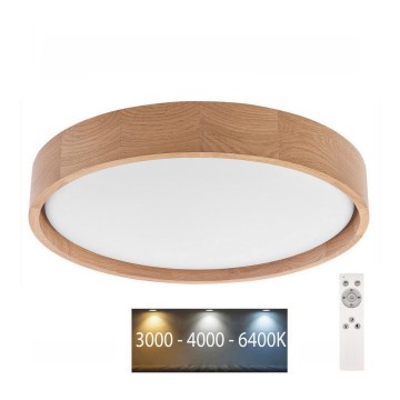 Brilagi - LED stmievateľné stropné svietidlo MANAROLA LED/24W/230V pr. 42 cm 3000-6500K dub + diaľkové ovládanie