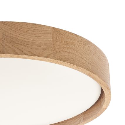 Brilagi - LED stmievateľné stropné svietidlo MANAROLA SMART, 24 W, 230 V, 3000–6000 K, Wi-Fi Tuya Beacon, priemer 41 cm, dub, s diaľkovým ovládaním