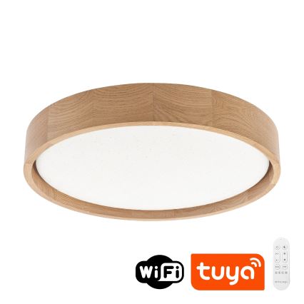 Brilagi - LED stmievateľné stropné svietidlo MANAROLA SMART STARS LED/24W/230V 3000-6000K Wi-Fi Tuya Beacon priemer 41 cm dub + diaľkové ovládanie