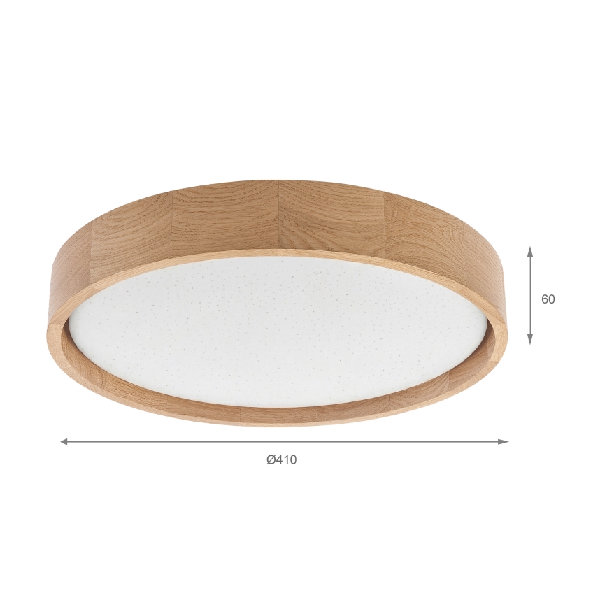 Brilagi - LED stmievateľné stropné svietidlo MANAROLA SMART STARS LED/24W/230V 3000-6000K Wi-Fi Tuya Beacon priemer 41 cm dub + diaľkové ovládanie