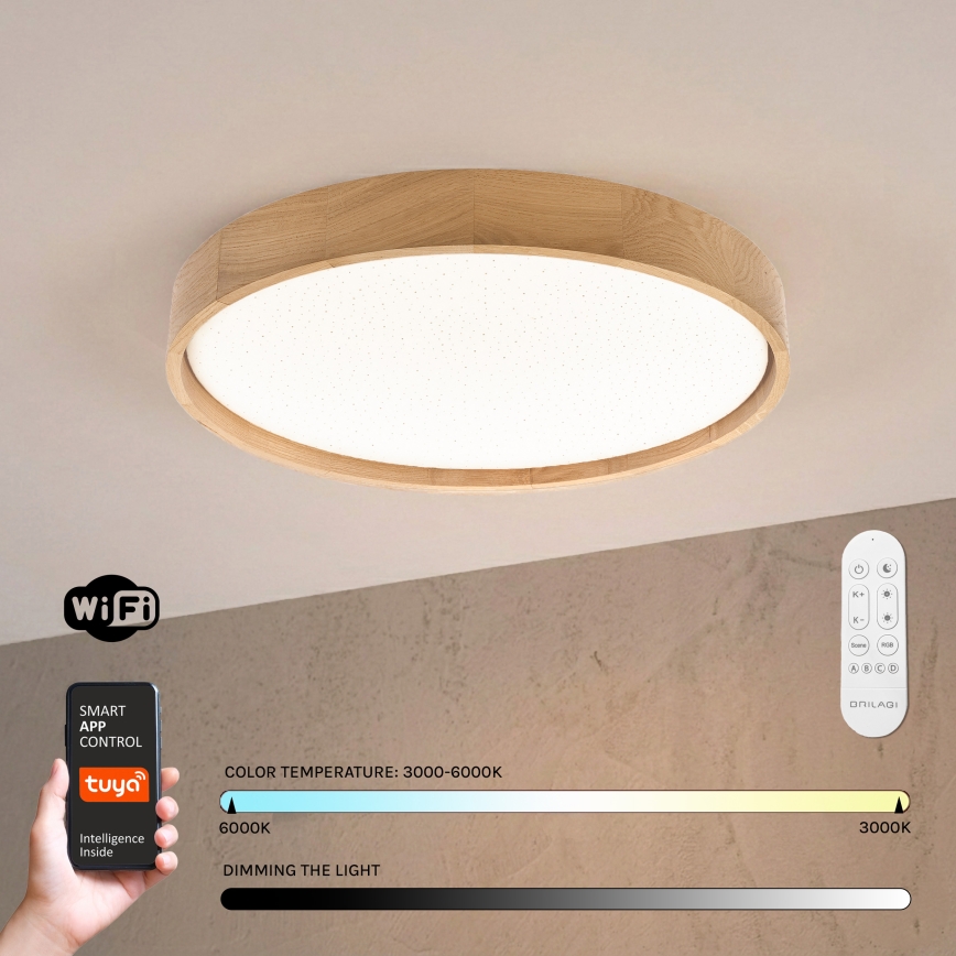 Brilagi – stmievateľné LED stropné svietidlo MANAROLA SMART STARS, 36 W, 230 V, 3000–6000 K, Wi‑Fi Tuya Beacon, priemer 51 cm + diaľkové ovládanie