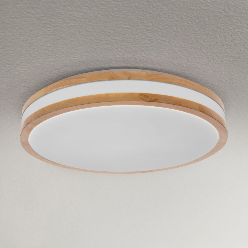 Brilagi - LED Stmievateľné stropné svietidlo MOLINA LED/48W/230V 3000-6500K dub pr. 38 cm + diaľkové ovládanie