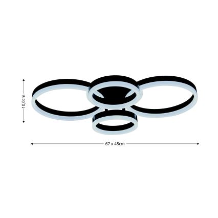 Brilagi - LED Stmievaťelné stropné svietidlo ORBITS LED/49W/230V 3000/4000/6000K + diaľkové ovládanie