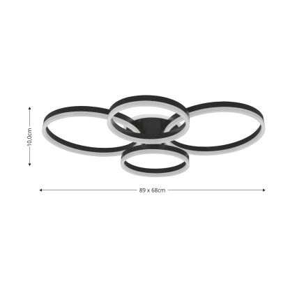 Brilagi - LED Stmievaťelné stropné svietidlo ORBITS LED/52W/230V 3000/4000/6000K + diaľkové ovládanie