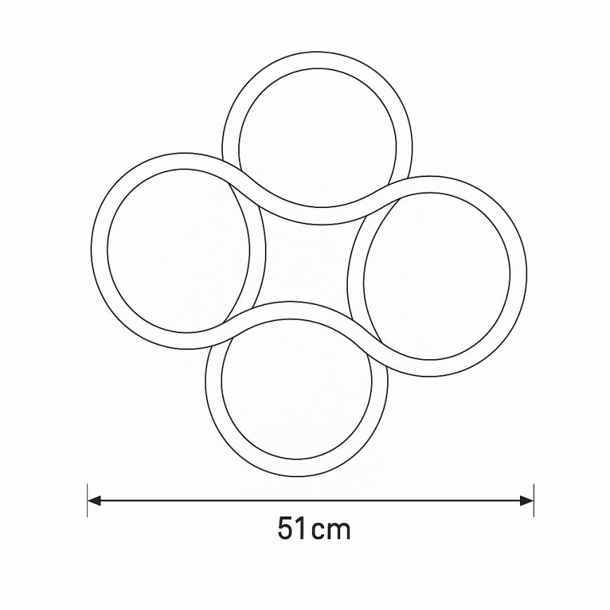 Brilagi - LED stmievateľné stropné svietidlo ORELLI LED/53W/230V priemer 51 cm 3000-6000K + diaľkové ovládanie