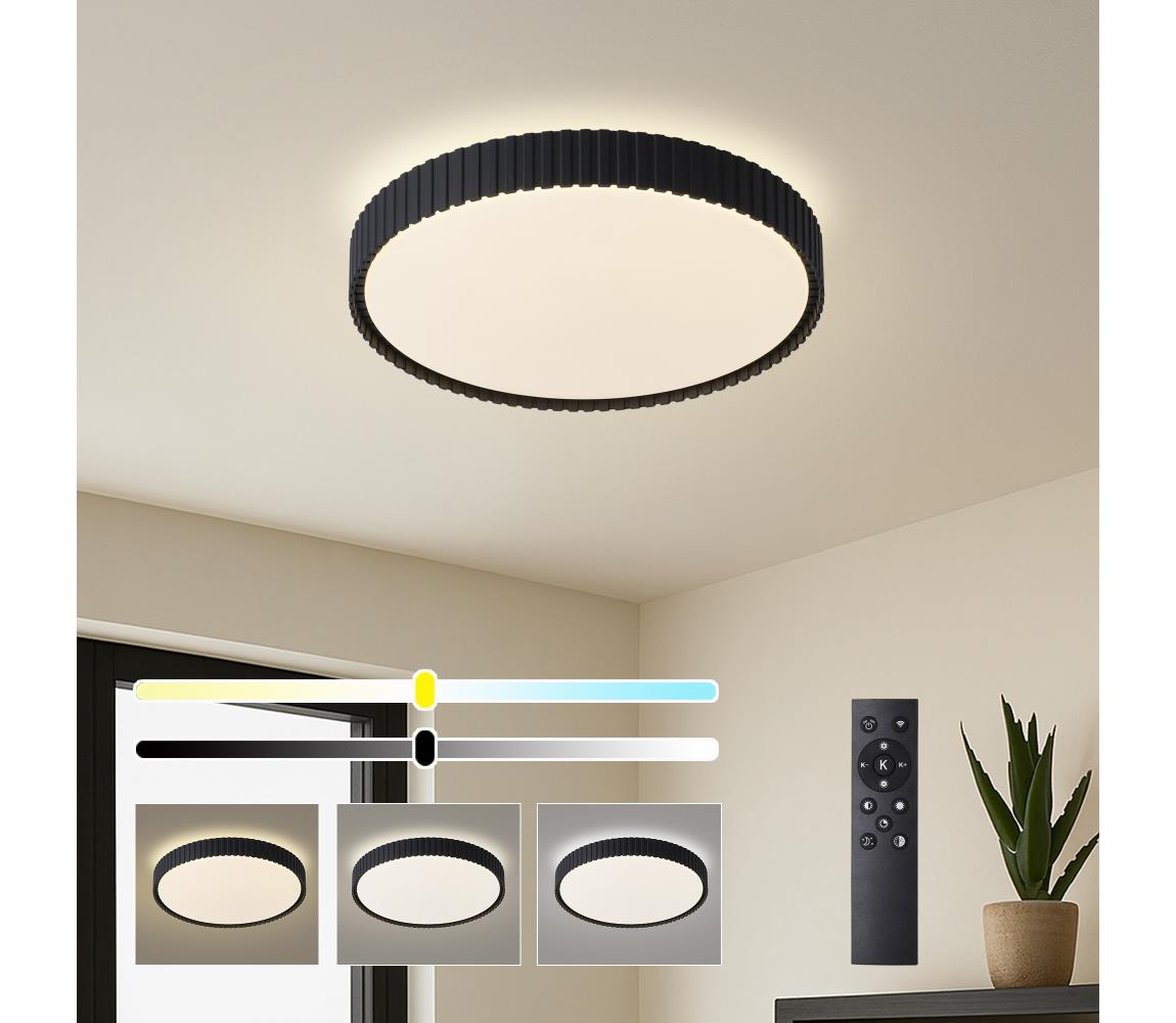 Brilagi - LED stmievateľné stropné svietidlo ORINO LED/54W/230V 3000-6000K čierne, priemer 43 cm + DO (diaľkové ovládanie) BRI851