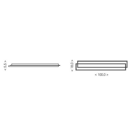 Brilagi - LED Stmievateľné stropné svietidlo OUTLINE LED/90W/230V 3000-6000K 18x100 cm biela/čierna + diaľkové ovládanie