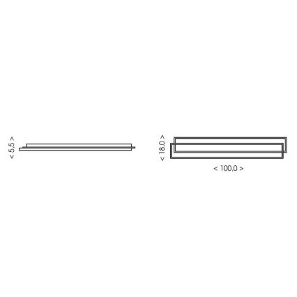 Brilagi - LED Stmievateľné stropné svietidlo OUTLINE LED/90W/230V 3000-6000K 18x100 cm biela/čierna + diaľkové ovládanie