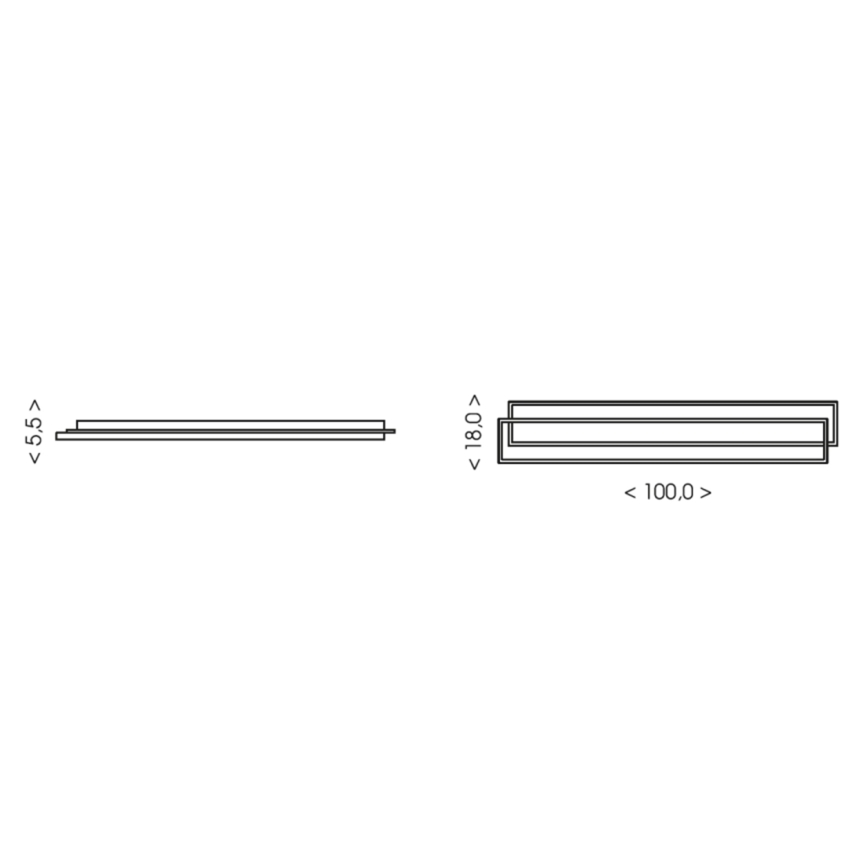 Brilagi - LED Stmievateľné stropné svietidlo OUTLINE LED/90W/230V 3000-6000K 18x100 cm biela/čierna + diaľkové ovládanie
