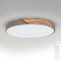 BRILAGI - LED stmievateľné stropné svietidlo PILANA LED/60W/230V 3000-6500K dub/béžová pr. 60 cm + diaľkové ovládanie