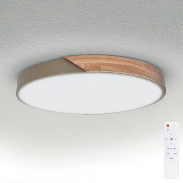 BRILAGI - LED stmievateľné stropné svietidlo PILANA LED/60W/230V 3000-6500K dub/béžová pr. 60 cm + diaľkové ovládanie